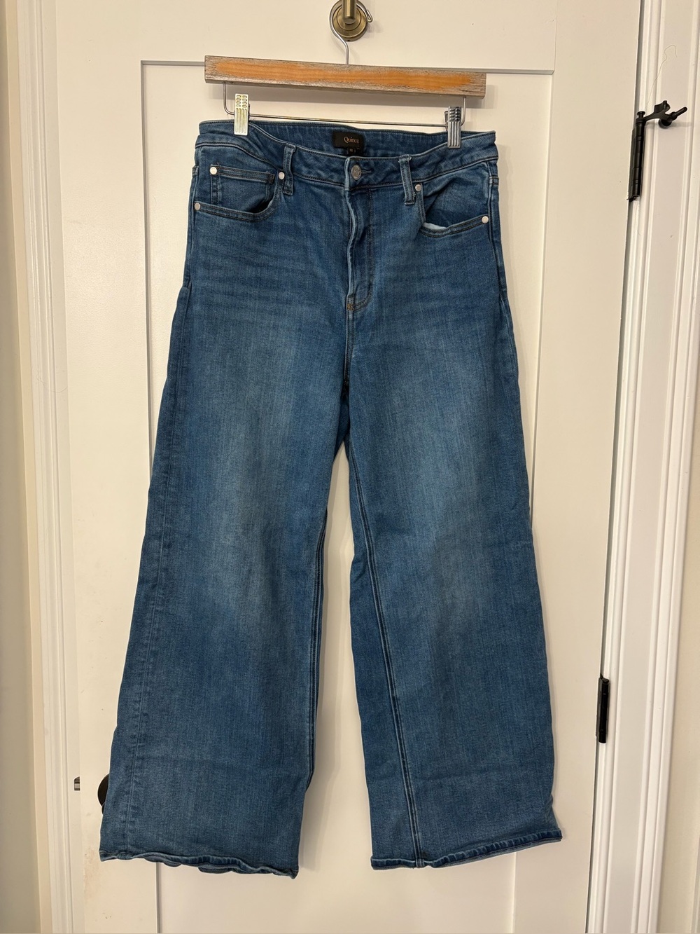Quince Wide-Leg Jeans in Medium Blue Denim